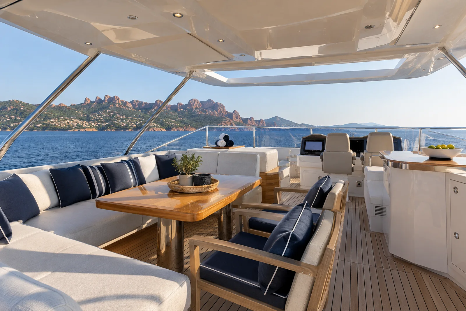 Flybridge yacht charter in Mandelieu-la-Napoule