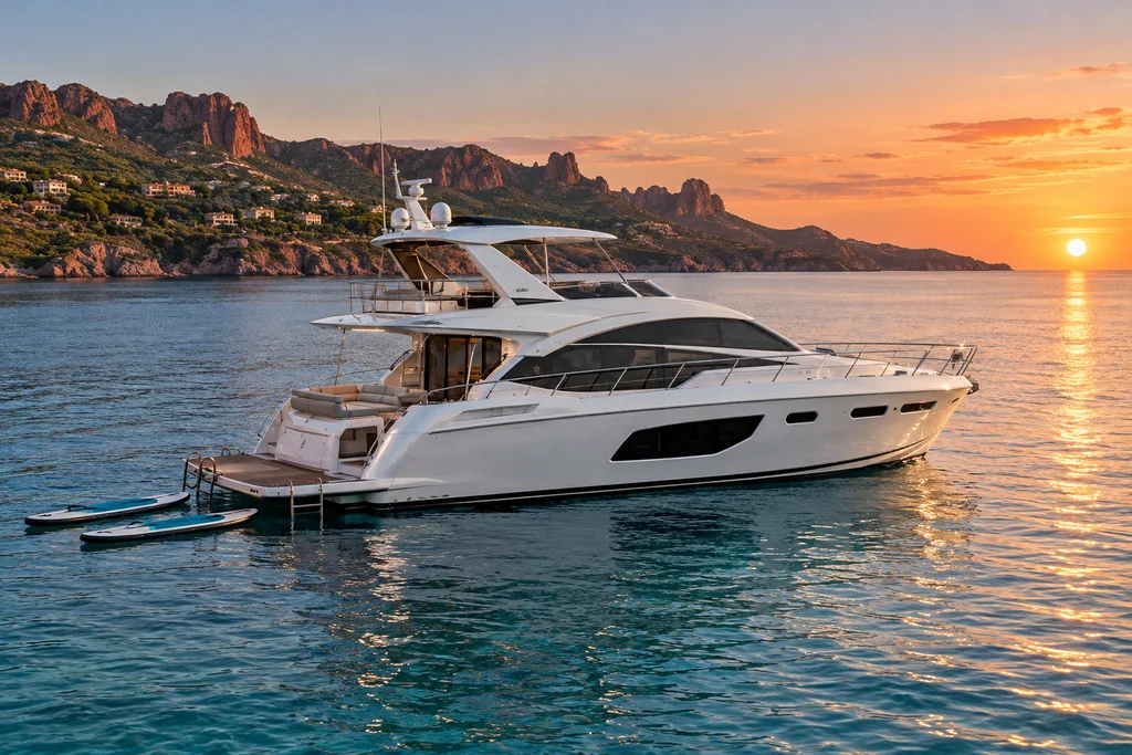 Yacht with requested water activities